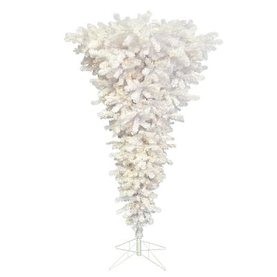 7.5ft. White Upside Down Christmas Tree with 500 LED White Lights