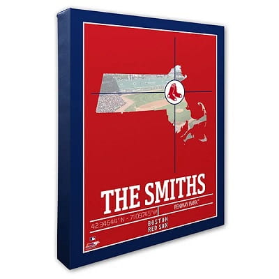 Boston Red Sox Personalized MLB Stadium Coordinates Canvas Print