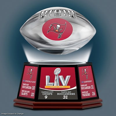 Buccaneers Super Bowl LV Champions Levitating Football