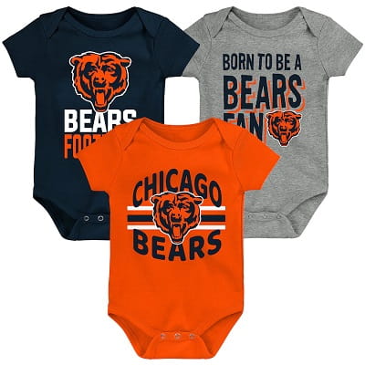 Chicago Bears Newborn Three-Piece Bodysuit Set