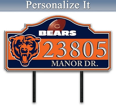 Chicago Bears Personalized Outdoor Address Sign