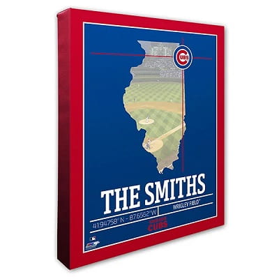 Chicago Cubs Personalized MLB Stadium Coordinates Canvas Print