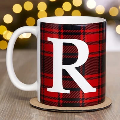 Christmas Plaid Personalized Coffee Mug