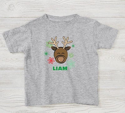 Christmas Reindeer Personalized Toddler T-Shirt