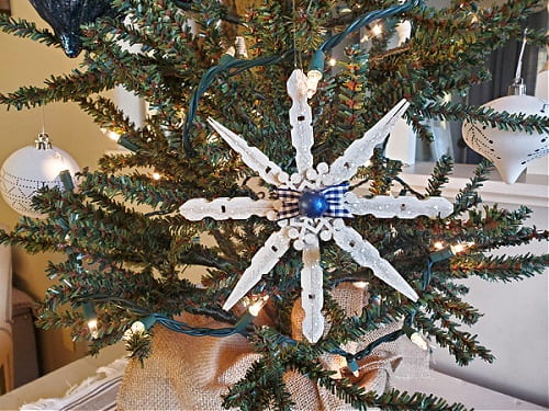 Clothespin Snowflake Ornaments