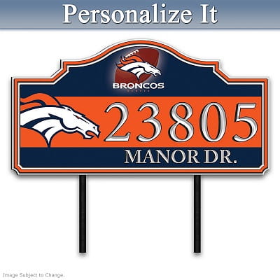 Denver Broncos Personalized Outdoor Address Sign