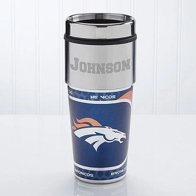 Denver Broncos Personalized Travel Mug