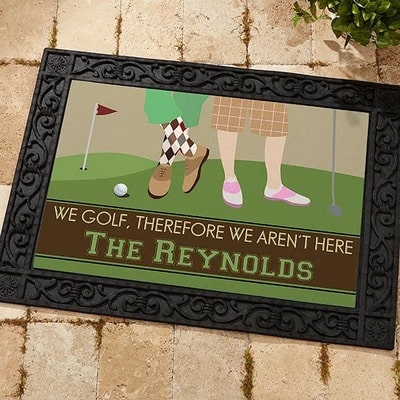 Gone Golfing Personalized Doormat