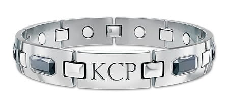 Men's Titanium Magnetic Monogrammed Bracelet