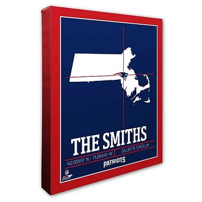 New England Patriots Personalized Stadium Coordinates Canvas Print