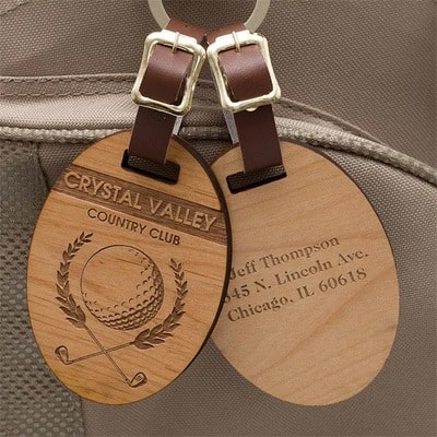 Personalized Wood Golf Bag Tag