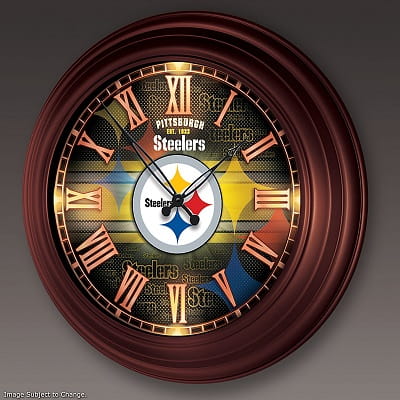 Pittsburgh Steelers Illuminated Atomic Wall Clock