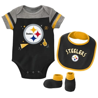 Pittsburgh Steelers Newborn & Infant Bodysuit, Bib & Booties Set