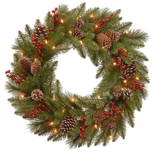 24 inch Christmas Wreath with Lights Cyber Monday Deal