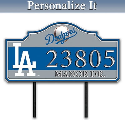 Los Angeles Dodgers Personalized Outdoor Address Sign