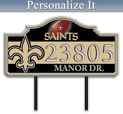 New Orleans Saints Personalized Outdoor Address Sign