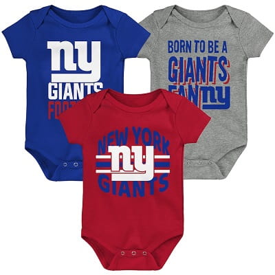 New York Giants Newborn Three-Piece Bodysuit Set