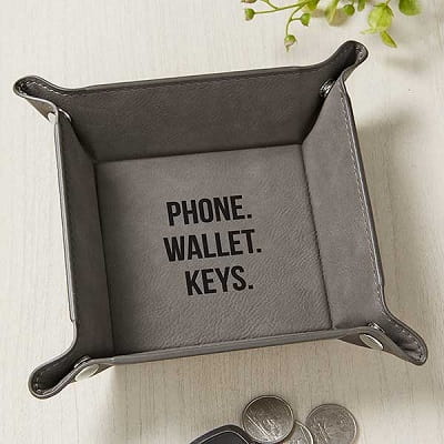 Personalized Leatherette Valet Tray