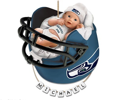 Seattle Seahawks Personalized Baby's First Christmas Ornament