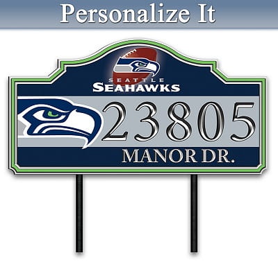 Seattle Seahawks Personalized Outdoor Address Sign