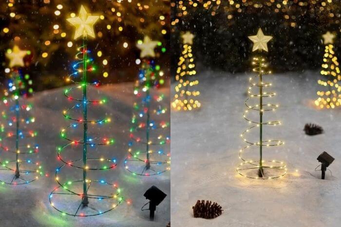 Solar Lighted Christmas Trees with LED