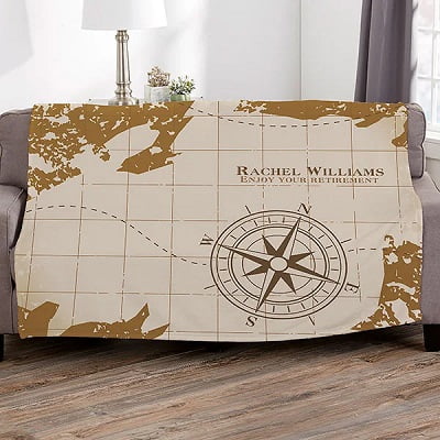 Compass Inspired Personalized Retirement Blanket