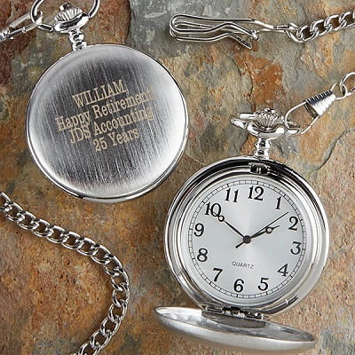 Engraved Silver Pocket Watch