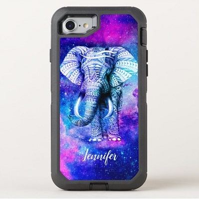Hipster Elephant Nebula Space OtterBox Phone Case
