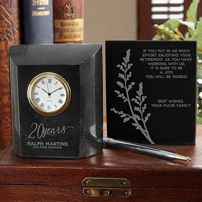 Personalized Marble Desk Clock