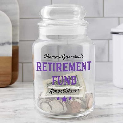 Retirement Fund Personalized Money Jar