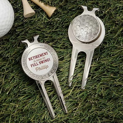 Retirement Personalized Divot Tool, Ball Marker & Clip