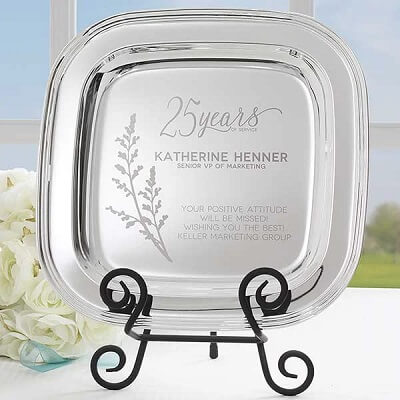 Retirement Personalized Silver Tray