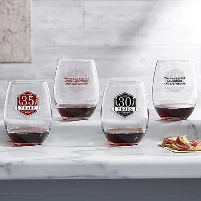 Retirement Personalized Stemless Wine Glass