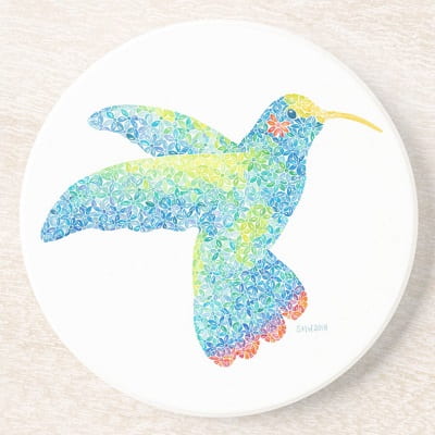 Colorful Hummingbird Sandstone Coaster