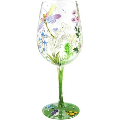 Hand-Painted Dragonflies Wine Glass