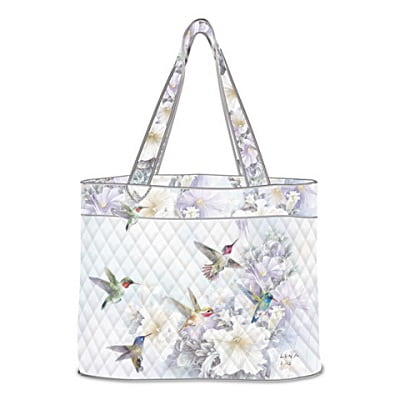 Hummingbird Art Quilted Tote Bag