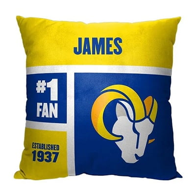 LA Rams Personalized Throw Pillow
