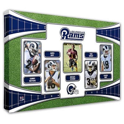 Los Angeles Rams Personalized Trading Card Style Canvas Print