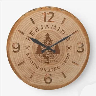 Personalized Woodworking Shop Clock