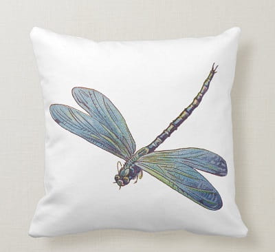 Vintage Dragonfly Throw Pillow