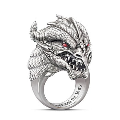 Dragon Head Ring With Ruby Eyes