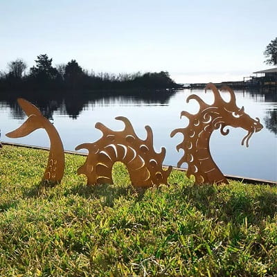 Sea Serpent Garden Sculpture - Gifts for Dragon Lovers