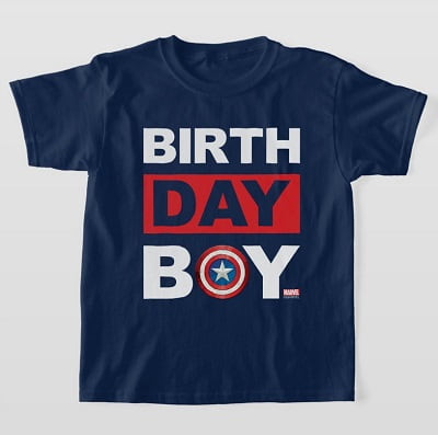 Captain America Birthday T-Shirt