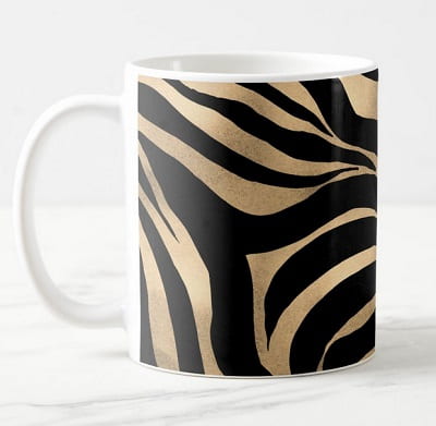 Gold Zebra Print Coffee Mug