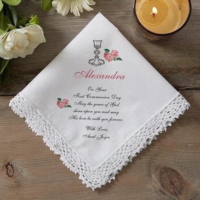 1st Communion Personalized Handkerchief