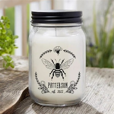  Bee Vine Personalized Candle Jar