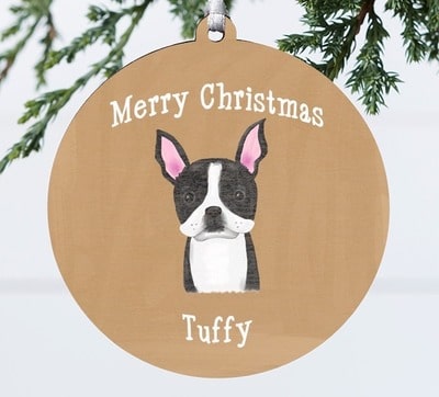 Boston Terrier Personalized Ornament