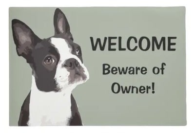 Funny Boston Terrier Doormat