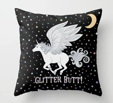 Glitter Butt! Throw Pillow