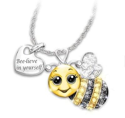 "Always Bee Yourself" Crystal Pendant Necklace
